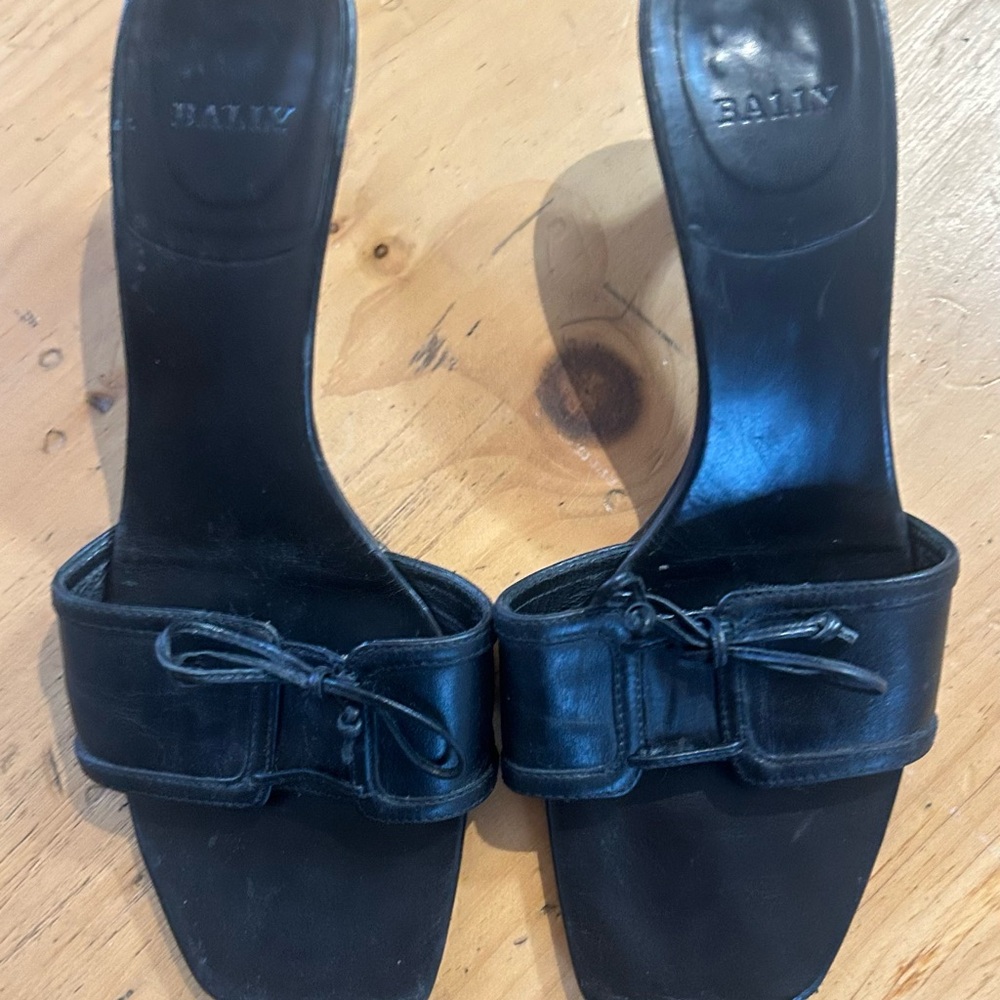 Bally Black Leather Heels